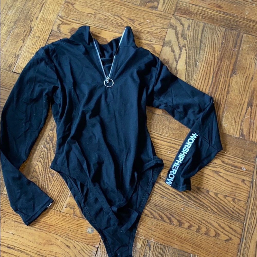 Black long sleeve body suit